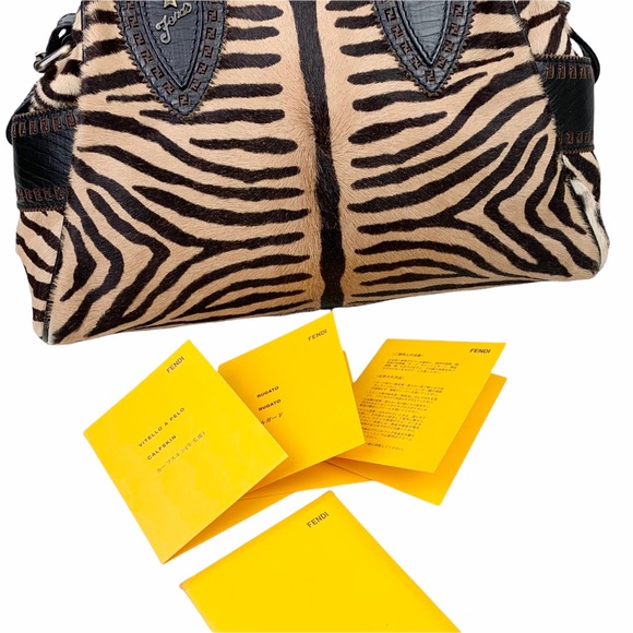 FENDI Zebra-Print Calf Hair Bag Du Jour - Picture 14 of 16